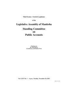 Third Session - Fortieth Legislature of the Legislative Assembly of Manitoba  Standing Committee