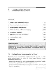 7  Court administration CONTENTS 7.1 Profile of court administration services