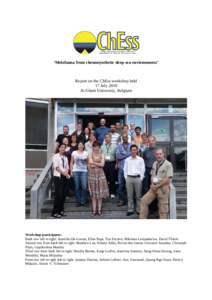 ‘Meiofauna from chemosynthetic deep-sea environments’  Report on the ChEss workshop held 17 July 2010 At Ghent University, Belgium