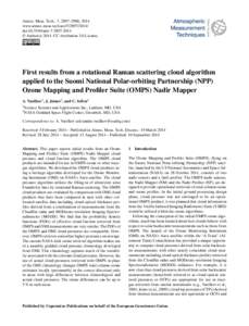 Atmos. Meas. Tech., 7, 2897–2906, 2014 www.atmos-meas-tech.netdoi:amt © Author(sCC Attribution 3.0 License.  First results from a rotational Raman scattering cloud algorithm