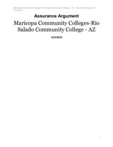 Maricopa Community Colleges-Rio Salado Community College - AZ - Assurance ArgumentAssurance Argument Maricopa Community Colleges-Rio Salado Community College - AZ