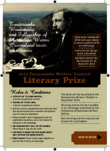 Toowoomba Wordsmiths and Fellowship of Australian Writers Queensland invite your entries