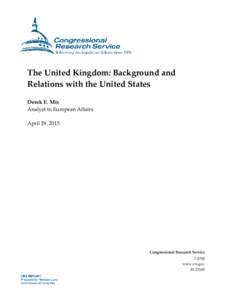 The United Kingdom: Background and Relations with the United States