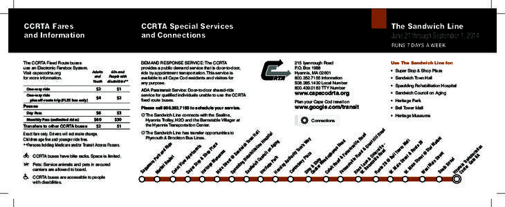 CCRTA Special Services and Connections CCRTA Fares and Information