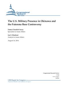 The U.S. Military Presence in Okinawa and the Futenma Base Controversy