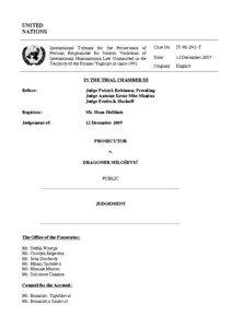 UNITED NATIONS International Tribunal for the Prosecution of