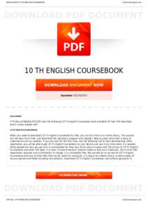 BOOKS ABOUT 10 TH ENGLISH COURSEBOOK  Cityhalllosangeles.com 10 TH ENGLISH COURSEBOOK