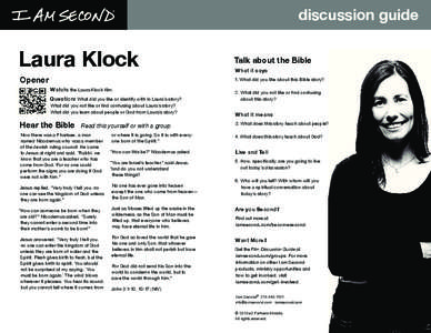 discussion guide  Laura Klock Opener  Talk about the Bible