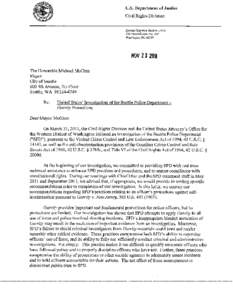 Seattle Police Department - Technical Assistance letter - Nov. 23, 2011