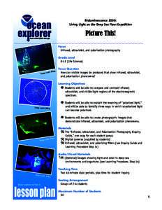 ocean  Bioluminescence 2009: Living Light on the Deep Sea Floor Expedition  Picture This!