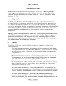 Microsoft Word - Unclassified National Space Policy -- FINAL.doc