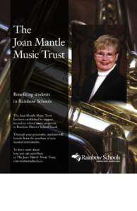 The Joan Mantle Music Trust Benefiting students in Rainbow Schools