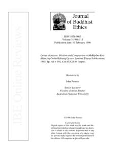 JBE Online Reviews  ISSN[removed]Volume[removed]:1–3 Publication date: 10 February 1996