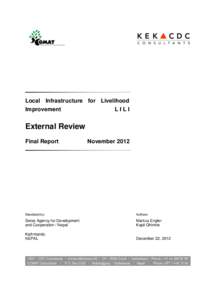 Local Infrastructure for Livelihood Improvement LILI External Review Final Report