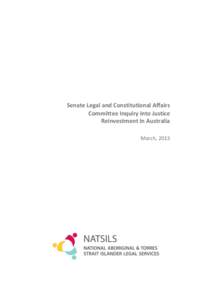 Submission: Value of a justice reinvestment approach to criminal justice in Australia