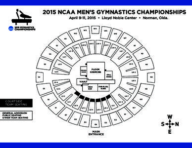 2015 NCAA MEN’S GYMNASTICS CHAMPIONSHIPS April 9-11, 2015 • Lloyd Noble Center • Norman, Okla. W4 W3