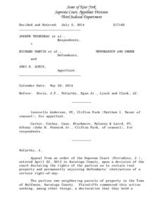 State of New York Supreme Court, Appellate Division Third Judicial Department Decided and Entered: July 3, 2014 ________________________________