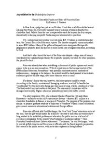 Eastern Pennsylvania Rugby Union / Ivy League / Middle States Association of Colleges and Schools / Woodrow Wilson School of Public and International Affairs / Princeton /  New Jersey / Fundraising / Philanthropy / Nonprofit organization / Foundation / Princeton University / Academia / Association of American Universities