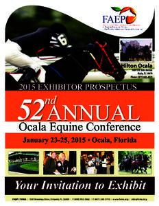 Florida Association of Equine Practitioners an Equine-Exclusive Division of the Florida Veterinary Medical Association Hilton Ocala