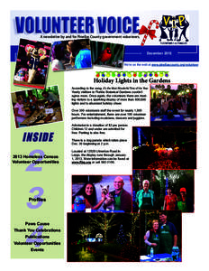 A newsletter by and for Pinellas County government volunteers.  December 2012 We’re on the web at www.pinellascounty.org/volunteer  Holiday Lights in the Gardens