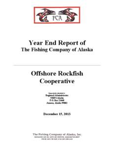 Fishing Company of Alaska - Rockfish Coop Report for 2013