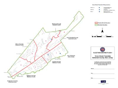 Green Brook Township Polling locations Districts 1,4,6 1  Districts 2,5