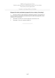 SBSTA 40 agenda item 13 (b) Market and non-market mechanisms under the Convention Non-market-based approaches Version 1 of 8 June 2014 at 21:30 hrs Elements for draft conclusions proposed by the co-chairs (‘Strawdog’