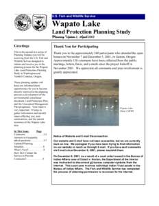 U.S. Fish and Wildlife Service  Wapato Lake Land Protection Planning Study Planning Update 2, April 2002