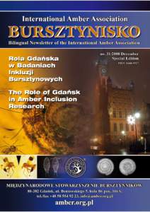 16  BURSZTYNISKO Nr 31 Rola Gdańska w badaniu inkluzji bursztynowych Szadziewski R., Giłka WGedanoborus kerneggeri, gen. et sp. nov.