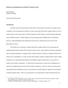 Science studies / Philosophy of science / Epistemology / Economic model / Scientific method / Agent-based model / ACT-R / Scientific theory / Scientist / Science / Knowledge / Ethology