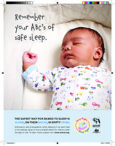 Remember your ABC’s of safe sleep. THE SAFEST WAY FOR BABIES TO SLEEP IS ALONE, ON THEIR BACKS, IN EMPTY CRIBS.