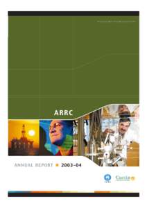 ARRC A/R Cover ART[removed]:31 PM Page 2  AUSTRALIAN RESOURCES RESEARCH CENTRE ARRC