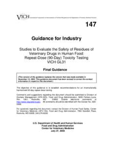 VICH  (Safety: Repeat-Dose Toxicity Testing)