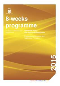 8-weeks programme Stavanger, Norway Petroleum Policy and Resource Management