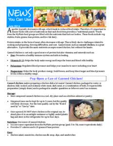 NUTRITION EDUCATION WITH SENIORS  July 2014 A