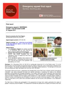 Structure / Public safety / Serbia earthquake / International Federation of Red Cross and Red Crescent Societies / International Red Cross and Red Crescent Movement / Emergency management
