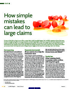 E&O  How simple mistakes can lead to large claims
