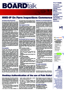 Boardtalk Australian Woolclassing Journal | November/December 2010 What’s Inside Reduce the Risk Development of “e-clips”