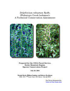 Delphinium robustum Rydb. (Wahatoya Creek larkspur): A Technical Conservation Assessment