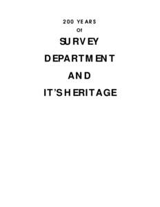200 YEARS Of SURVEY DEPARTMENT AND