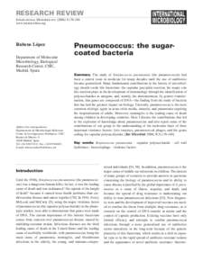 RESEARCH REVIEW INTERNATIONAL MICROBIOLOGY:www.im.microbios.org Rubens López Department of Molecular