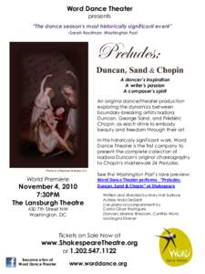 Modern dance / National Museum of Dance Hall of Fame inductees / Frédéric Chopin / Preludes / Préludes / Prelude / Music / Classical music / Isadora Duncan