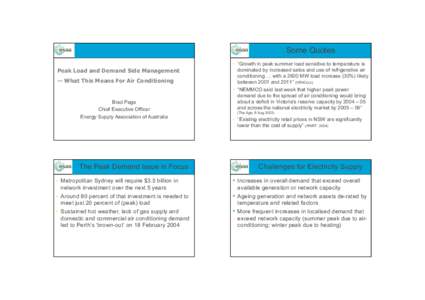 Peak Load & Demand Side Management - What This Means for Air Conditioning