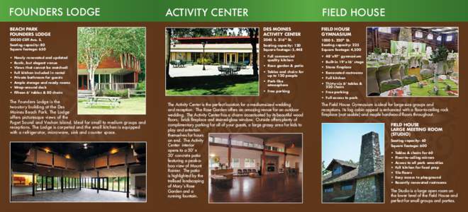 FOUNDERS LODGE  ACTIVITY CENTER FIELD HOUSE