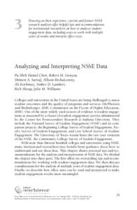 3  Drawing on their experience, current and former NSSE research analysts offer helpful tips and recommendations for institutional researchers on how to analyze student engagement data, including ways to work with multip