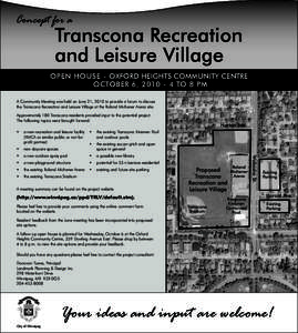 Transcona Recreation and Leisure Village Open House October 6, 2010