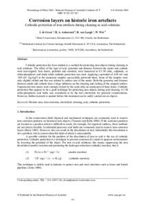 Proceedings of Metal 2004 National Museum of Australia Canberra ACT ABN[removed]–8 October[removed]Corrosion layers on historic iron artefacts