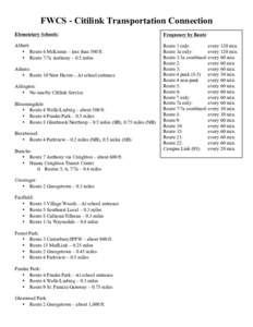 FWCS - Citilink Transportation Connection Elementary Schools: Frequency by Route  Abbett: