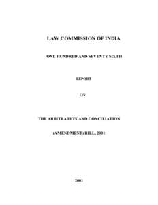 REPORT ON THE WORKING OF THE ARBITRATION AND CONCILIATION ACT, 1996
