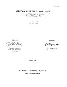 Aviation medicine translations: Annotated bibliography of recently translated material. IV.